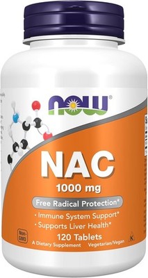 NOW Foods NAC 1000 mg   120 Tablets | N-Acetyl Cysteine Supplement