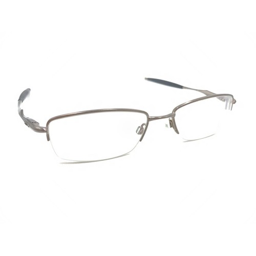 Oakley Sculpt Brushed Chrome Gray Half Rim Eyeglasses Frames 53-18 142 Designer