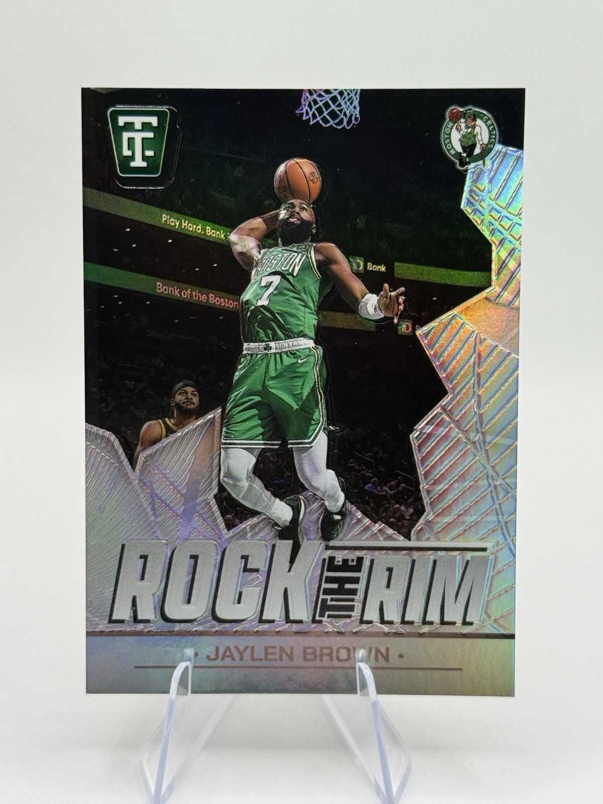 Jaylen Brown #3 Basketball Cards 2024 Panini Totally Certified Rock the Rim trading card — raw and PSA graded price guide