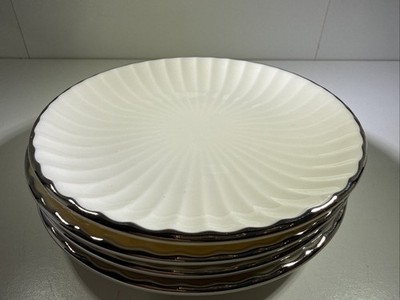 Set Of 4 Lenox 4  Round Scalloped Butter Pat Lemon Wedge Speciality Dishes