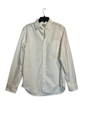 J.CREW Men's Broken-In Oxford Shirt Medium White 100 Organic Cotton Slim