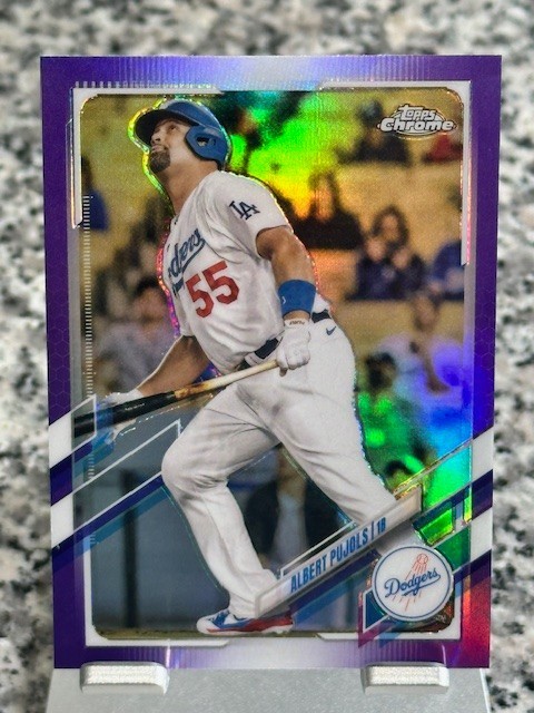 ALBERT PUJOLS 2021 TOPPS CHROME UPDATE #USC50 PURPLE REFRACTOR DODGERS