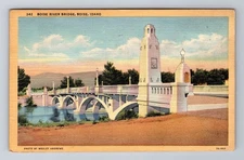 Boise ID-Idaho, Boise River Bridge, Antique, Vintage Souvenir Postcard
