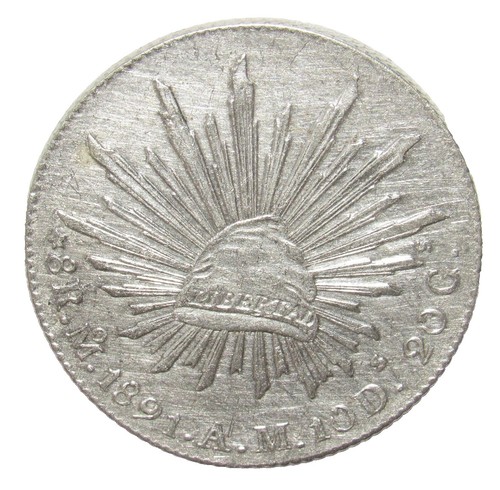 シルバー ゴールド アンティークコイン 1890 Zs FZ SILVER MEXICO 8