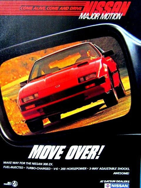 1985 NISSAN 300 ZX RED LINES Move Over ! Original Print Ad