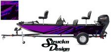 Purple Black Grunge Modern Pontoon Fishing Graphic Boat Vinyl Wrap Decal Bass US