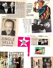 actor-crooner BING CROSBY  - 55 original, separate clippings pages lot