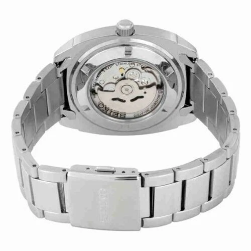 Seiko men's snkm97 analog green dial automatic silver stainless steel watch hot sale