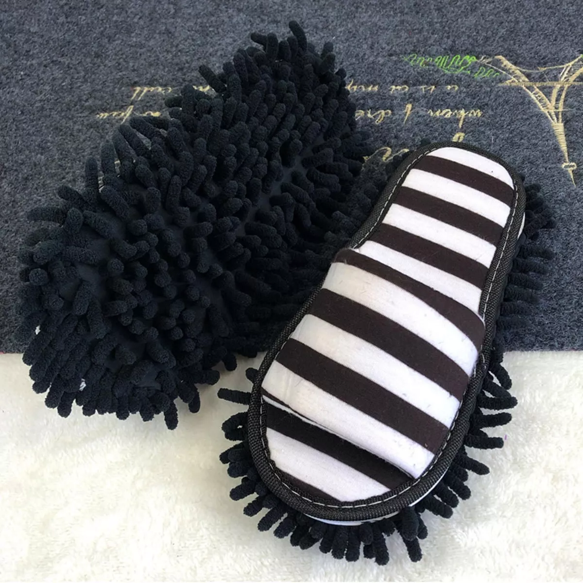 Microfiber Mop Slippers Washable Shoes Quick Cleaning Dust Floor