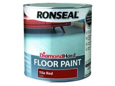 Ronseal Diamond Hard Floor Paint  Wood  Concrete Floors Tile Red 750ML