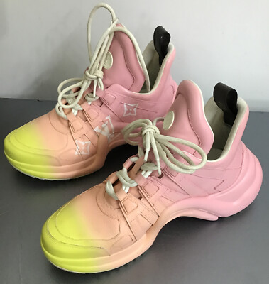 Louis Vuitton Sneaker Arch Light Pink And Yellow Rose Size 39