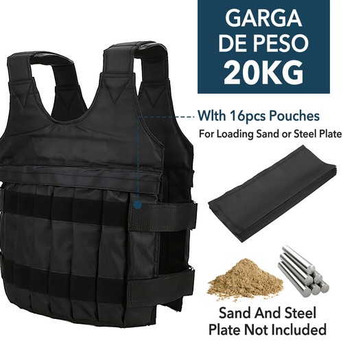 Adjustable Weighted Vest NO Weights Strength training Vest Workout Weight Jacket - Picture 7 of 19