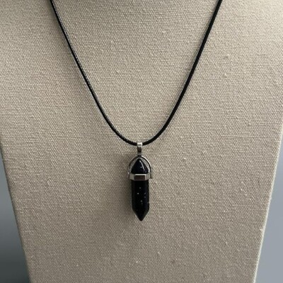 VIE Doppelspitze Bleistift Anhänger, schwarze Schnur blau, (kostenloser schneller Versand )