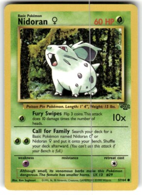 NIDORAN - Jungle Set - 57/64 - Common - Pokemon Card - Unlimited Edition 