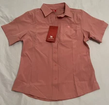 Women’s Camel Crown Short Sleeve Button Up Shirt NWT Size S