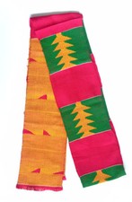 Asante Kente Scarf Handwoven School Sash Wedding Stole African Art Textile Cloth