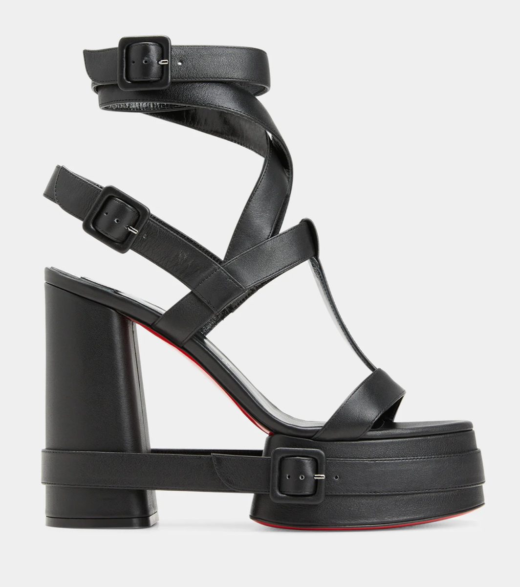 Christian Louboutin Yazefatt Strap 130 Black Platform Block Christian Louboutin Yazefatt Strap 130 Black Platform Block