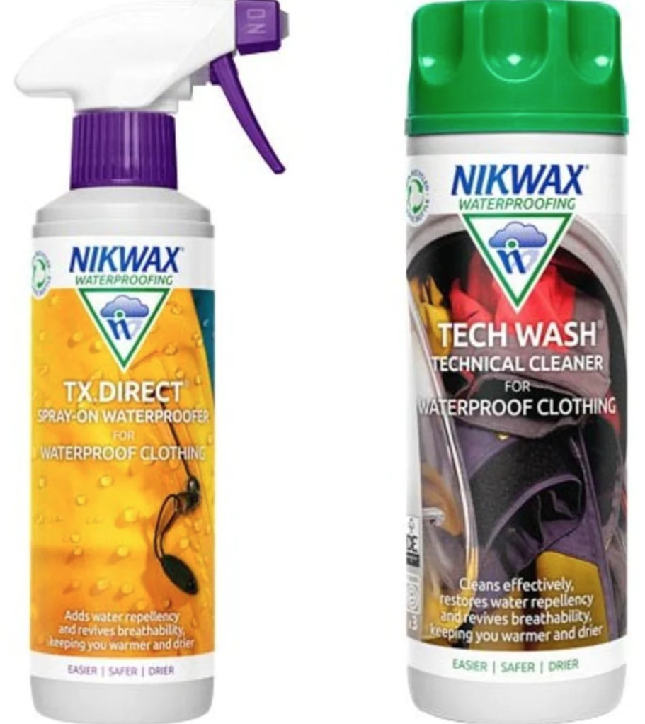 Nikwax TECH WASH 300ml + TX DIRECT SPRAY-ON 300ml, Complete Care System