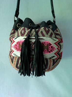 Urban Outfitters Crossbody Shoulder Bucket Bag Mofit Tassel Tribal by Ecote BOHO