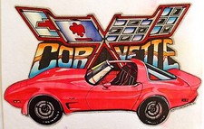 Original Vintage Chevy Corvette Car Iron On Transfer Chevrolet