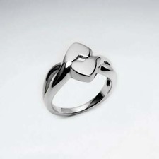 ELEGANT DOUBLE HEART RING - STERLING SILVER