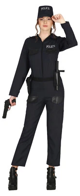 PAPOOTZ Adult Women's Police Costume Cop Fancy Dress Halloween Police Officer Outfit