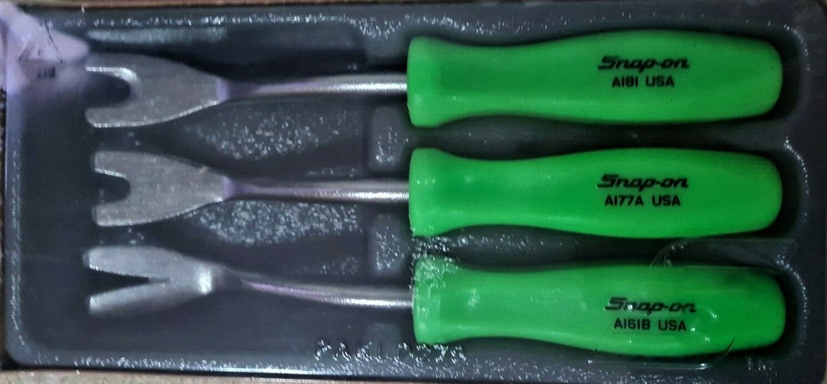 NEW* Snap-On Trim Pad remover Tool Set, *GREEN Hard Handles