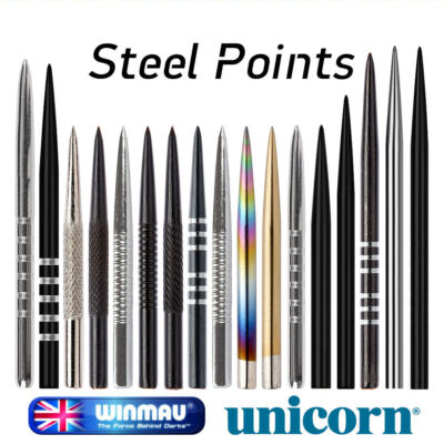     WINMAU UNICORN Steel Stahl Dartspitzen Spitzen Points Steelspitzen 32 42 45