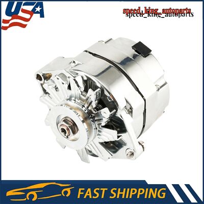 Alternator for 110Amp Chrome 1 Wire Self Exciting Street Rod GM 350 SBC BBC 