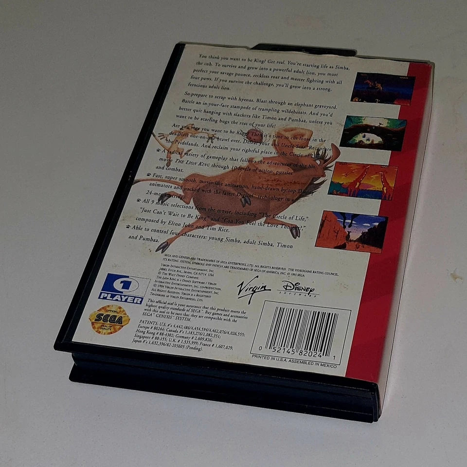 Lion King (Sega Genesis, 1994) - Complete - Game - Case - Manual - Image 3 of 3