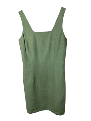 LA Redoute Y2K Green 100% Linen Dress Size 12 | eBay