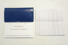 1 ROYAL BLUE VINYL CHECK BOOK COVER 1 CHECKBOOK TRANSACTION REGISTER