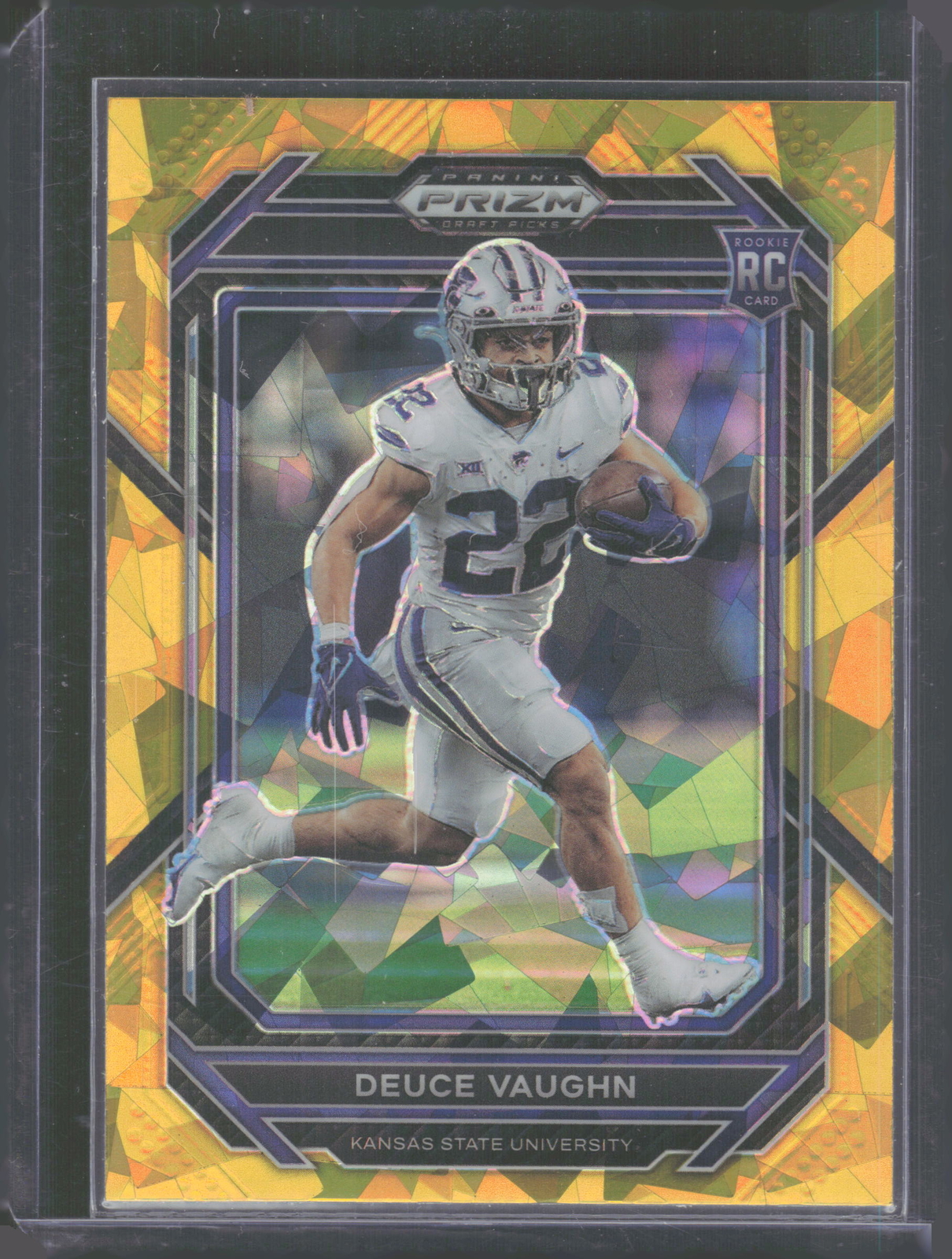 2023 Panini Prizm Draft Picks Prizms Gold Ice #126 Deuce Vaughn