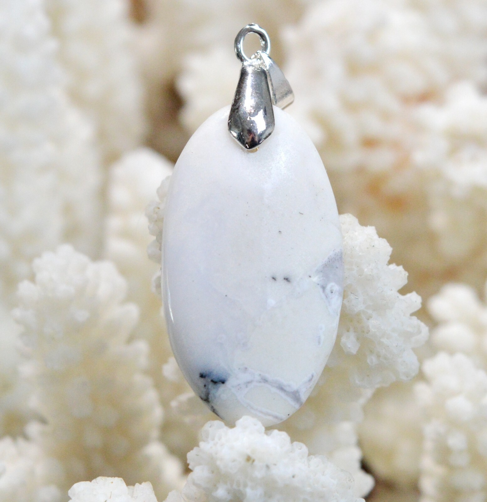 Opale dendrite naturelle 30 carats pendentif bohème chic en pierre de Turquie CR22