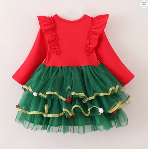 NEW Boutique Christmas Tree Girls Tulle Ruffle Tutu Dress - Picture 4 of 5