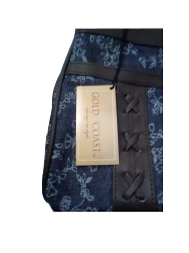 Blue Denim Floral Purse With Matching Scarf Gold Coast Brand New Sealed Bag - Picture 5 of 6