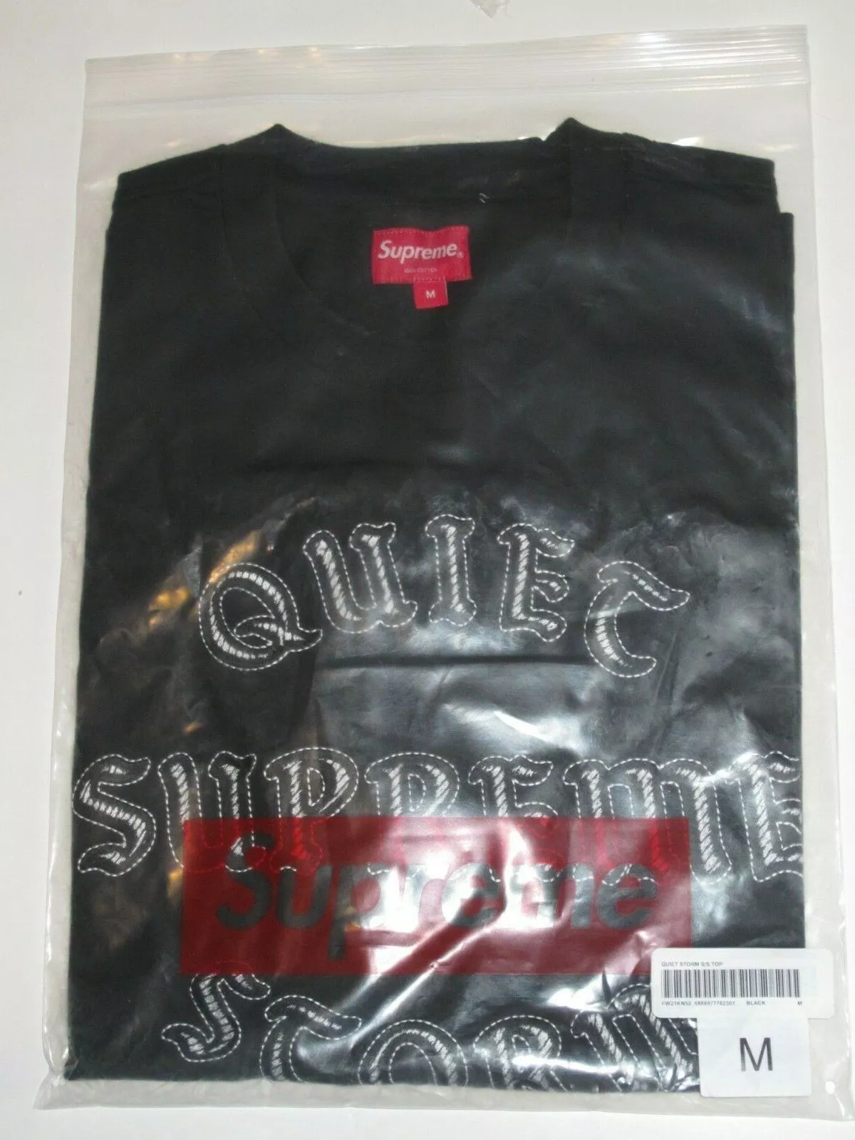 SUPREME Quiet Storm Short Sleeve Top Black Men's Medium NEW! F/W 2021
