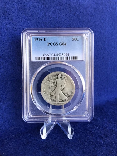1916-D WALKING LIBERTY HALF DOLLAR 50c "Semi-Key Coin" *PCGS G4 GOOD*
