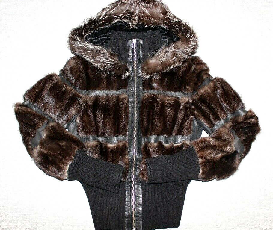 Short fur coat the natural silver fox 