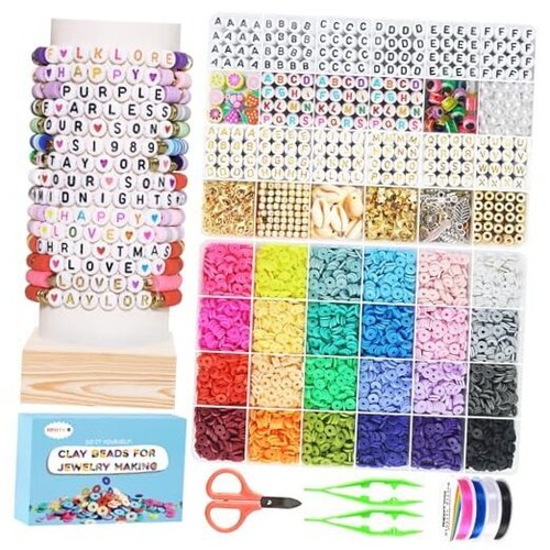 Redtwo Friendship Bracelet Making Kit for Girls, 7200 Clay 7200pcs