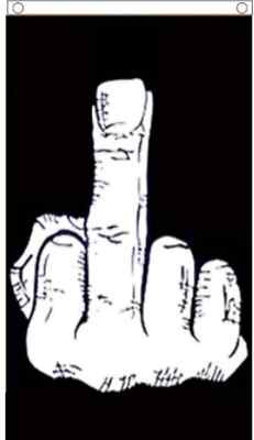 Mittelfinger Polyester Flagge - Größenwahl