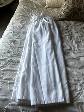 White Microfiber Twin XL 3 sided Dorm bed skirt 30" drop