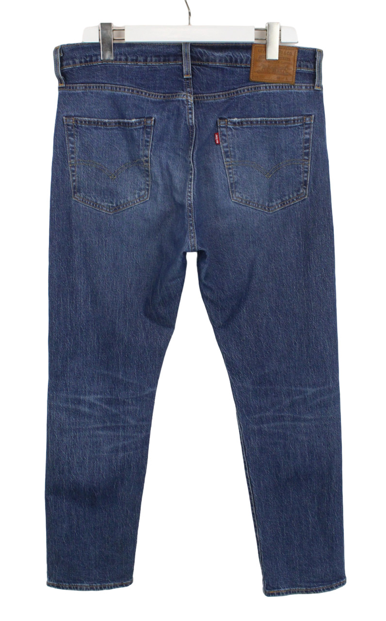 Levi's Premium Big E Jeans Mens W34/L32 Whiskers Dark Denim Casual Zip Faded