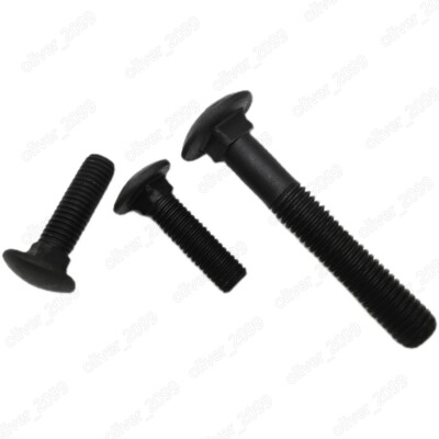 #ad M8 M10 M12 M16 M20 Black 8.8 Steel Cup Head Square Neck Bolts Screws $77.56