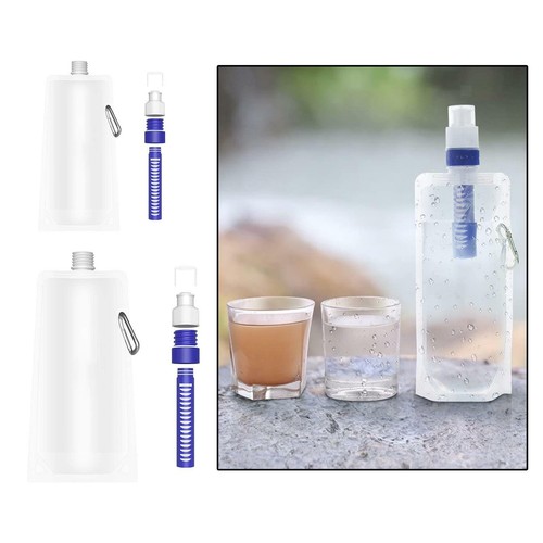 Foldable Water Filter Canteens Filtered Water Bag for Travel Camping Hiking eBay