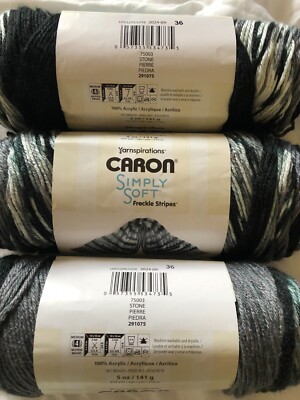 Caron Simply Soft SPECKLE-PAINTS-FRECKLE STRIPES Yarn- 5 oz each