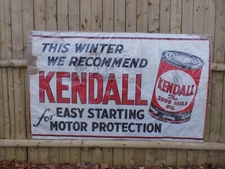 Vintage Kendall Motor Oil Cloth Gas Station Banner