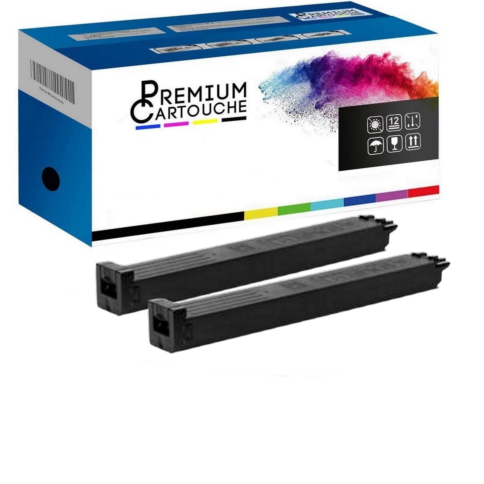 Toner MX61GTBA noir pour archivage de documents administratifs Sharp - Pack de 2