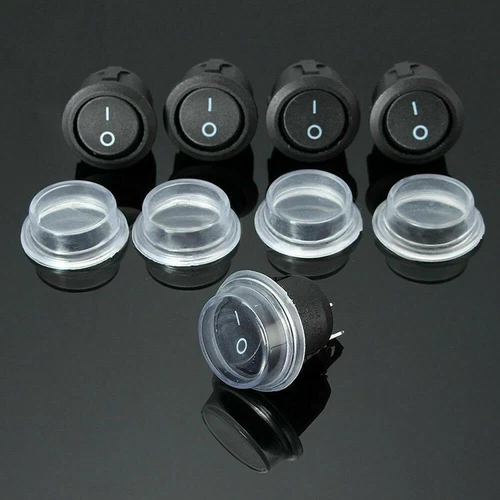 Interruptor de Palanca Montaje Cubierta Impermeable 12V 5pcs / Set Negro Botón /