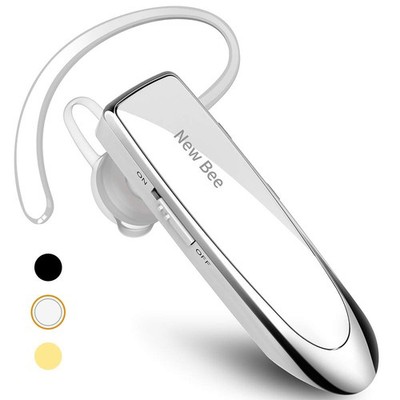 New Bee Bluetooth Earpiece V5.0 Wireless Handsfree Headset with Black, White 